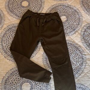Dark Olive Drawstring Jogger Pants